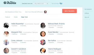 Some of the NYC elected officials with profiles on AskThem, some already committed to respond.