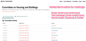 Another page where visitors can subscribe to local issue alerts